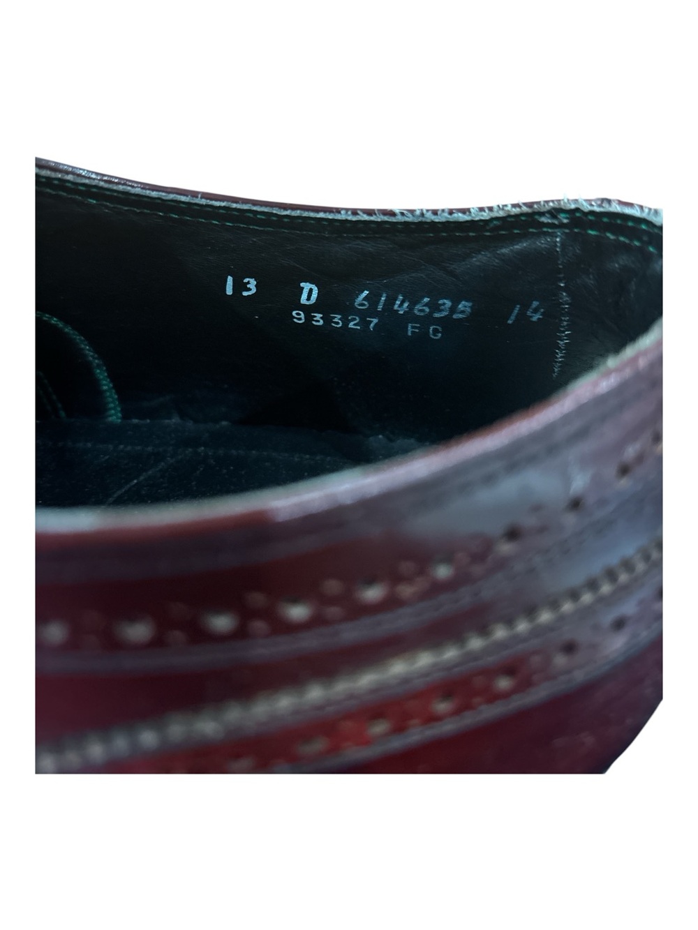 60s-70s FLORSHEIM ROYAL IMPERIAL OXBLOOD LEATHER WINGTIP SHOES W DUST COVER 13D - Picture 11 of 12